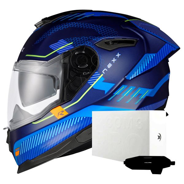 Casque Integral Nexx Y.100R Baron Indigo Blue Matt + X.COM 3 Pro