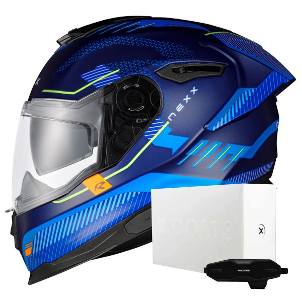 Casque Integral Nexx Y.100R Baron Indigo Blue Matt + X.COM 3
