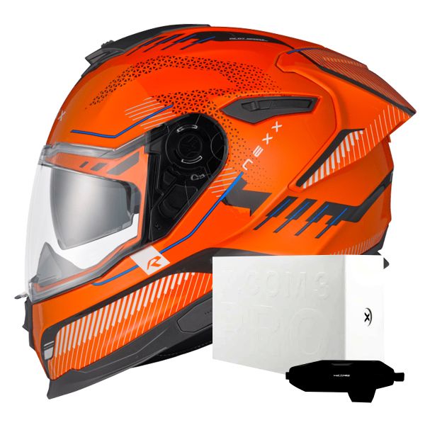 Casque Integral Nexx Y.100R Baron Orange + X.COM 3 Pro