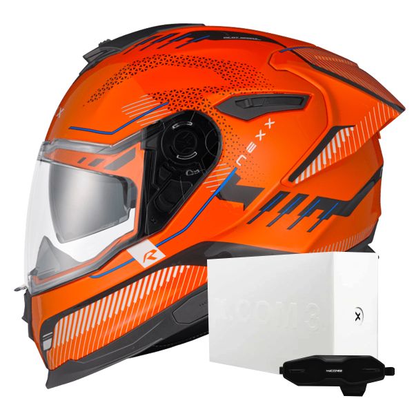 Casque Integral Nexx Y.100R Baron Orange + X.COM 3