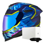 Casque Integral Nexx Y.100R Urbangram Indigo Blue Matt + X.COM 3