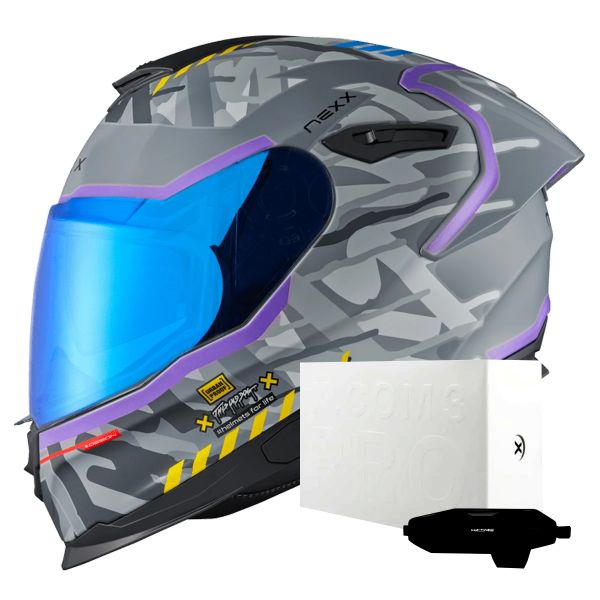 Casque Integral Nexx Y.100R Urbangram Nardo Grey Matt + X.COM 3 Pro
