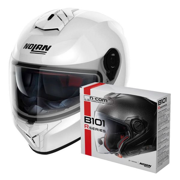Casque Integral Nolan N80-8 Classic N-Com White 5 + Kit Bluetooth B101R