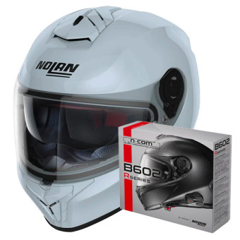 Casque Integral Nolan N80-8 Classic N-Com Zephyr White 6 + Kit Bluetooth B602R