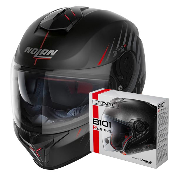 Casque Integral Nolan N80-8 Kosmos N-Com 63 + Kit Bluetooth B101R