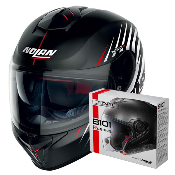 Casque Integral Nolan N80-8 Kosmos N-Com 64 + Kit Bluetooth B101R