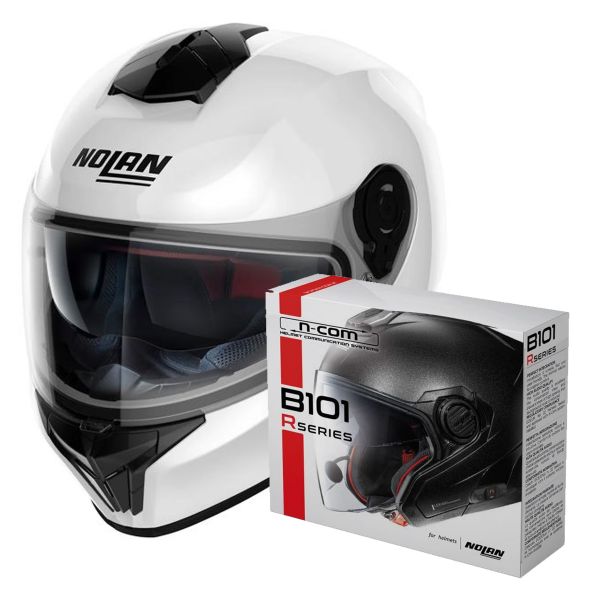 Casque Integral Nolan N80-8 Special N-Com White 15 + Kit Bluetooth B101R