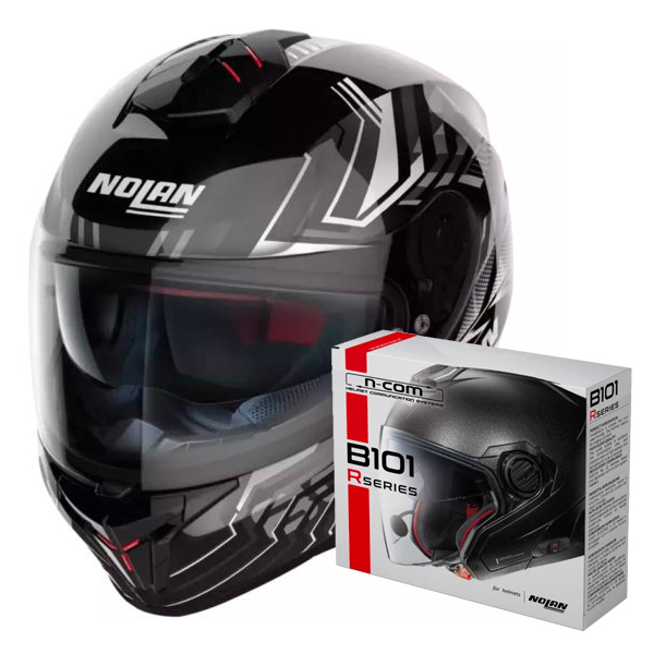 Casque Integral Nolan N80-8 Turbolence N-Com 77 + Kit Bluetooth B101R