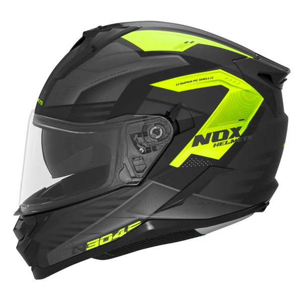 Casque Integral NOX N304S Carver Matt Black Neon Yellow