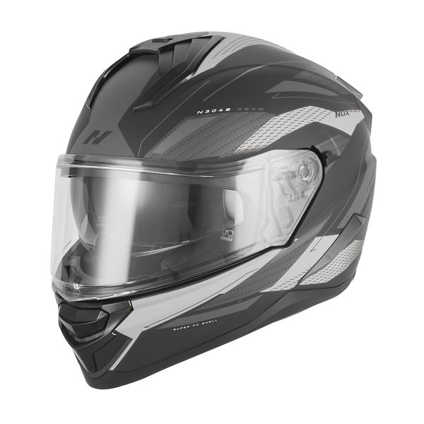 Casque Integral NOX N304S Revo Mat Black Silver
