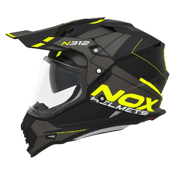 Casque Integral NOX N312 Drone Matt Black Yellow Casque Integral NOX N312 Drone Matt Black Yellow