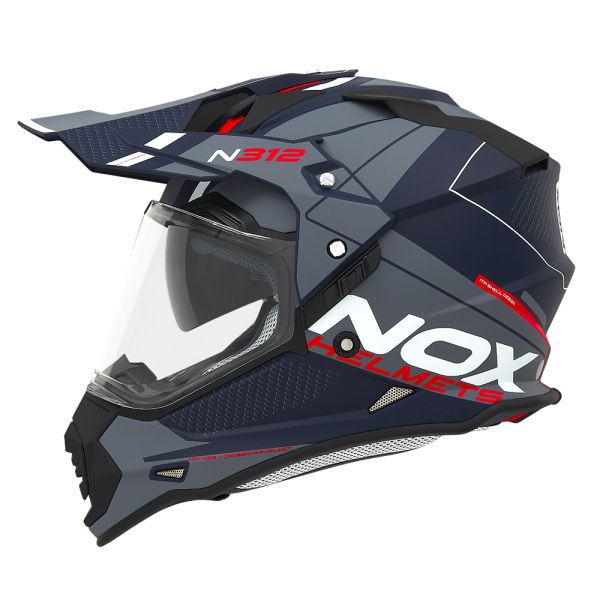 Casque Integral NOX N312 Drone Matt Blue Red