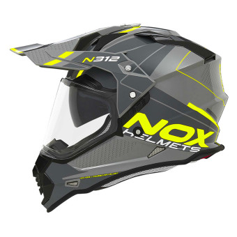 Casque Integral NOX N312 Drone Nardo Grey Neon Yellow