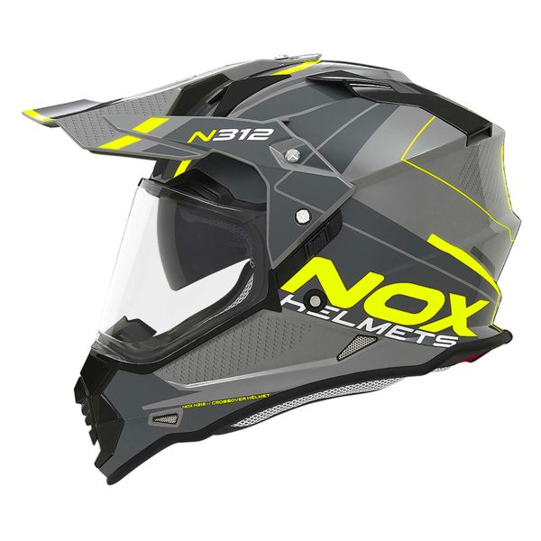 Casque Integral NOX N312 Drone Nardo Grey Neon Yellow