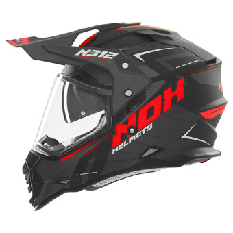 Casque Integral NOX N312 Vapor Matt Black Red