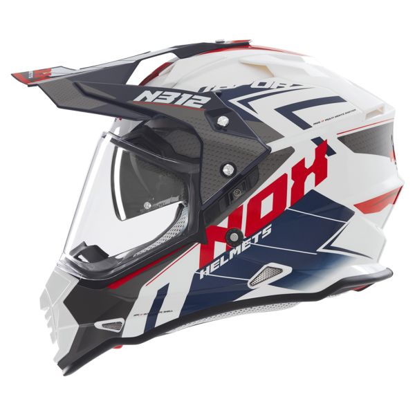 Casque Integral NOX N312 Vapor White Blue Red