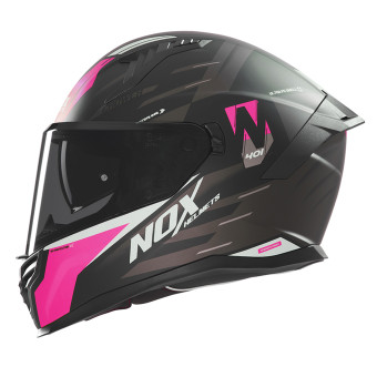Casque Integral NOX N401 Crower Matt Black Pink