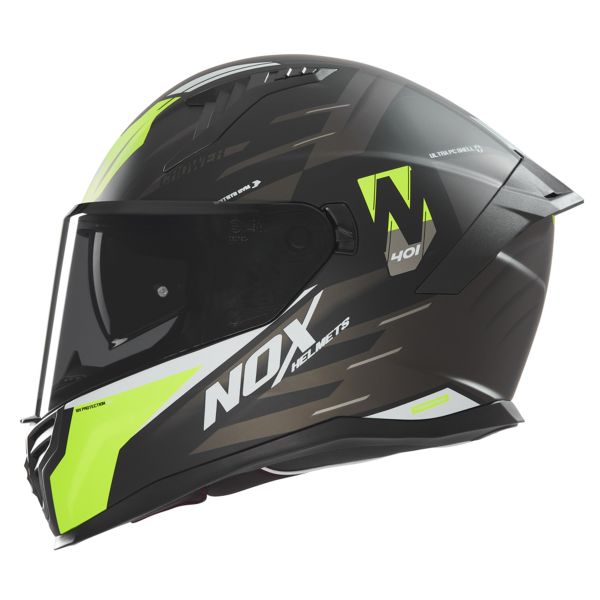 Casque Integral NOX N401 Crower Matt Black Yellow