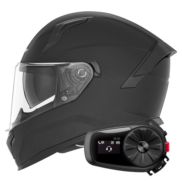 Casque Integral NOX N401 Matt Black + Kit Bluetooth 5S Solo
