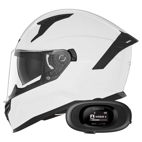 Casque Integral NOX N401 Pearl White + Kit bluetooth 5R Lite