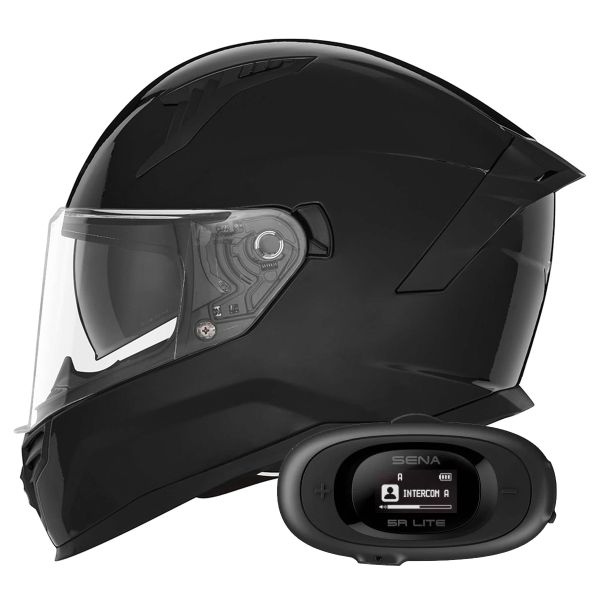 Casque Integral NOX N401 Shiny Black + Kit bluetooth 5R Lite Solo