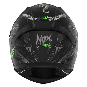 NOX N401 Zumbi Matt Black Neon Green + Kit Bluetooth BT Mini