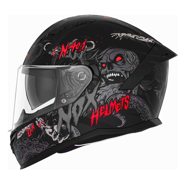 Casque Integral NOX N401 Zumbi Matt Black Red Casque Integral NOX N401 Zumbi Matt Black Red
