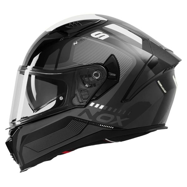 Casque Integral NOX N402 Mentor Black White Shiny