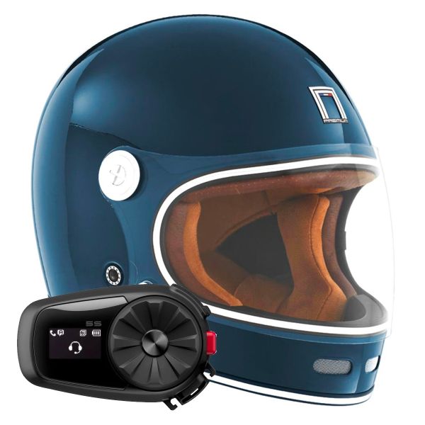 Casque Integral NOX Revenge Blue Petrole + Kit Bluetooth 5S Solo