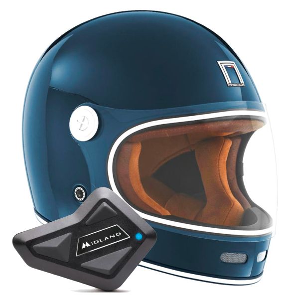 Casque Integral NOX Revenge Blue Petrole + Kit Bluetooth BT Mini