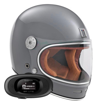 Casque Integral NOX Revenge Grey Nardo + Kit bluetooth 5R Lite