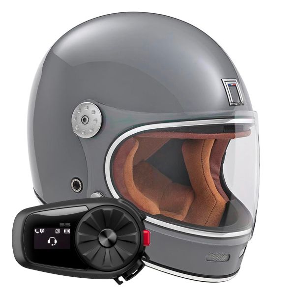 Casque Integral NOX Revenge Grey Nardo + Kit Bluetooth 5S Solo