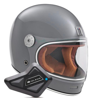 Casque Integral NOX Revenge Grey Nardo + Kit Bluetooth BT Mini