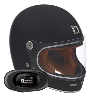 Casque Integral NOX Revenge Matt Black + Kit bluetooth 5R Lite