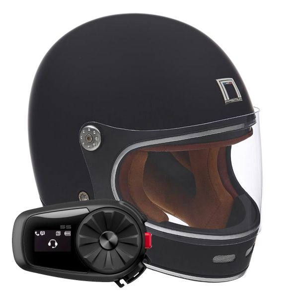 Casque Integral NOX Revenge Matt Black + Kit Bluetooth 5S Solo