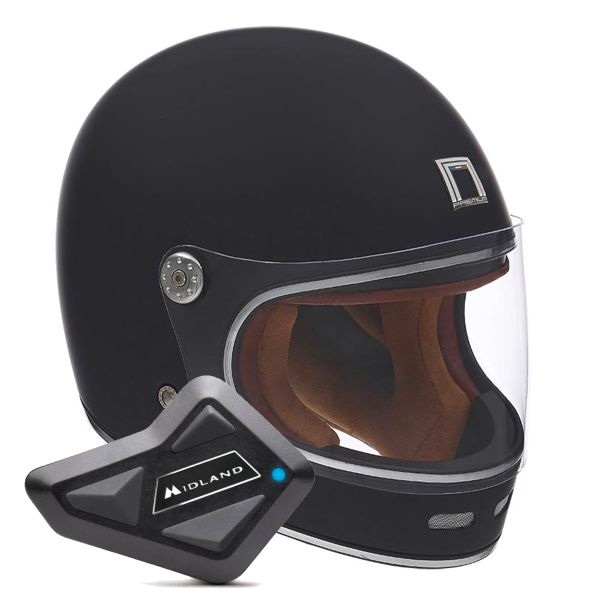 Casque Integral NOX Revenge Matt Black + Kit Bluetooth BT Mini