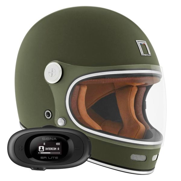 Casque Integral NOX Revenge Matt Kaki + Kit bluetooth 5R Lite
