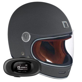Casque Integral NOX Revenge Matt Titanium + Kit bluetooth 5R Lite