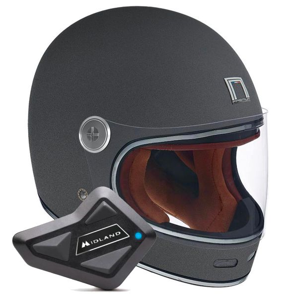 Casque Integral NOX Revenge Matt Titanium + Kit Bluetooth BT Mini