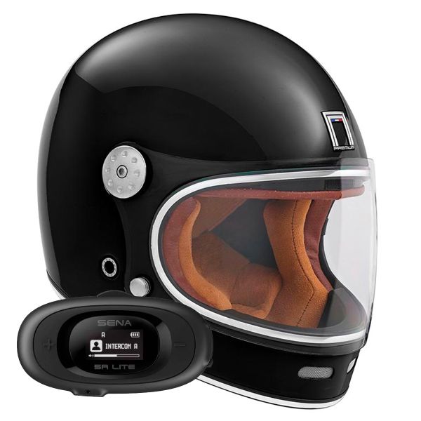 Casque Integral NOX Revenge Shiny Black + Kit bluetooth 5R Lite