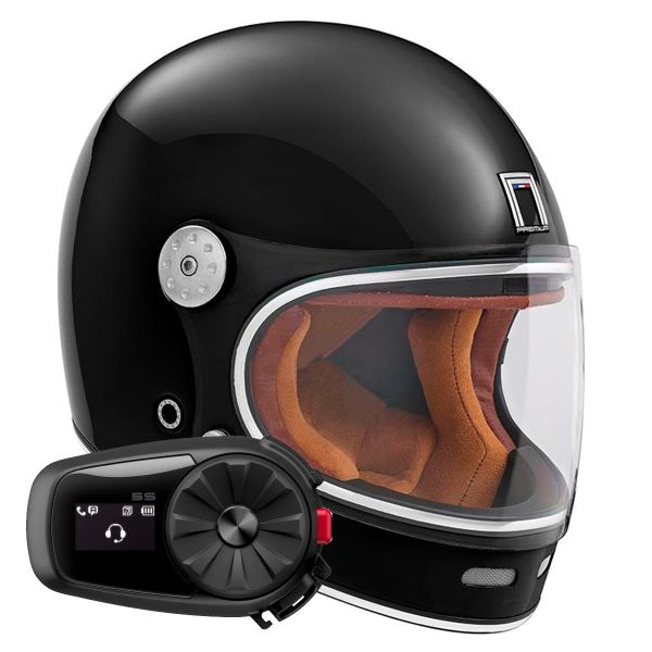 Casque Integral NOX Revenge Shiny Black + Kit Bluetooth 5S Solo