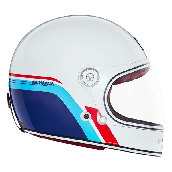 Casque Integral NOX Revenge Strobe Pearl White Blue Red