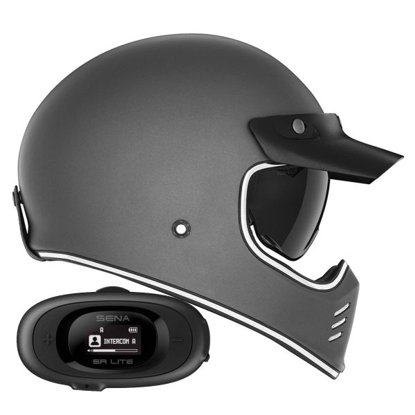 Casque Integral NOX Seventy II Matt Titanium + Kit bluetooth 5R Lite
