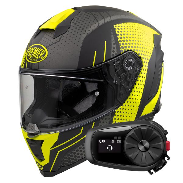 Casque Integral Premier Hyper BPY9BM Mat + Kit Bluetooth 5S Solo