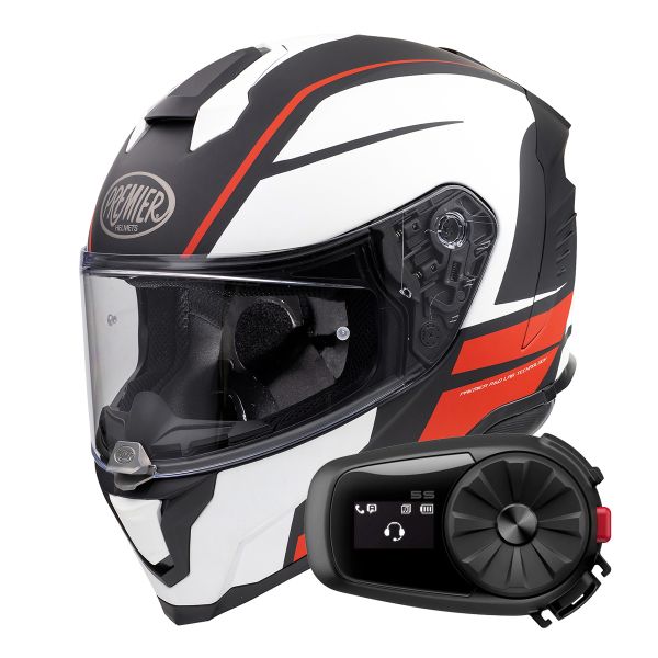 Casque Integral Premier Hyper DE92BM Mat + Kit Bluetooth 5S Solo