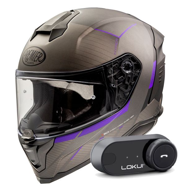 Casque Integral Premier Hyper RS18BM + Kit Bluetooth Lokui K30 Casque Integral Premier Hyper RS18BM + Kit Bluetooth Lokui K30