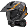 Casque Integral Scorpion ADF 9000 Air Feat Black Mat Silver Orange + Kit Bluetooth 5S Solo