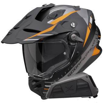 Casque Integral Scorpion ADF 9000 Air Feat Black Mat Silver Orange + Kit bluetooth Exo-Com Link-1 Casque Integral Scorpion ADF 9000 Air Feat Black Mat Silver Orange + Kit bluetooth Exo-Com Link-1