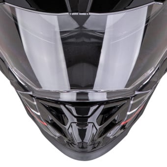 Scorpion ADF 9000 Air Feat Black Silver Red + Kit bluetooth Exo-Com Link-1