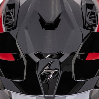 Scorpion ADF 9000 Air Feat Black Silver Red + Kit bluetooth Exo-Com Link-1